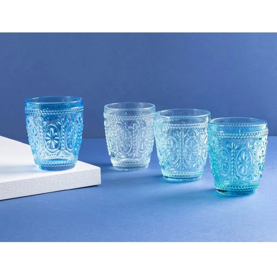 12 gota uji 300 ml në gotë në 4 nuanca të ndryshme blu - kometa Viadurini