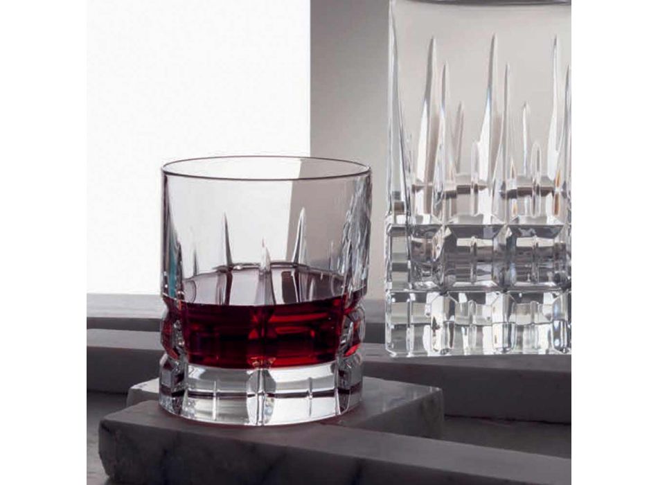 12 gota uiski me rrota të modës së vjetër basso në kristal - Fiucco Viadurini