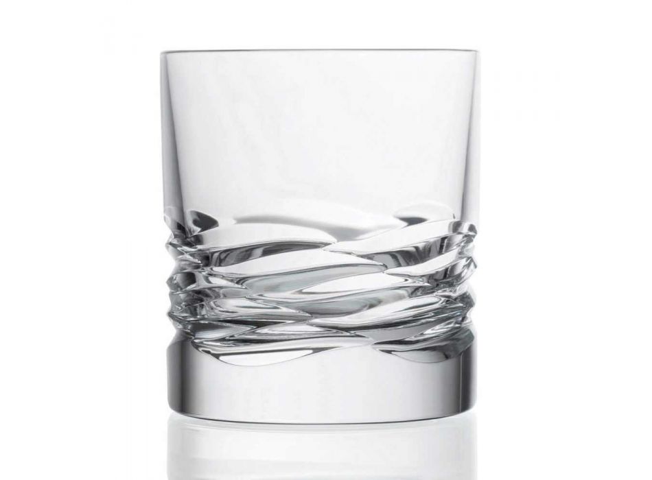 12 gota kristali dekor valë për uiski ose ujë me gumëzhitje dof - titan Viadurini