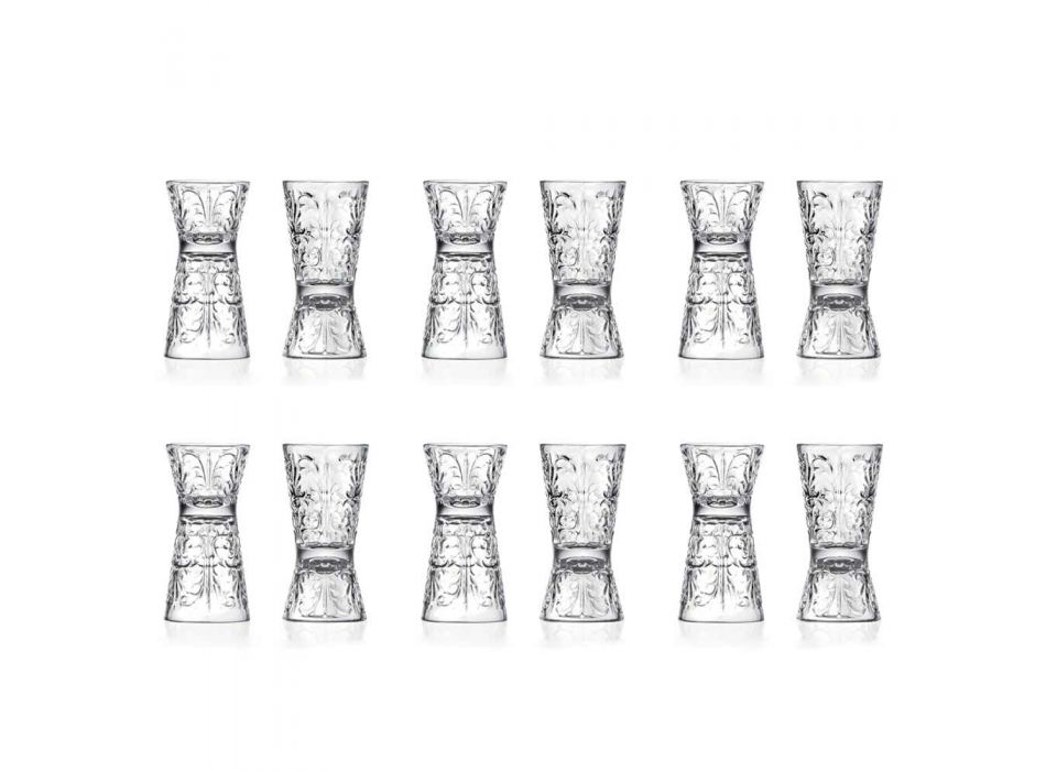 12 gota luksoze të zbukuruara Jigger në kristal ekologjik - Fati