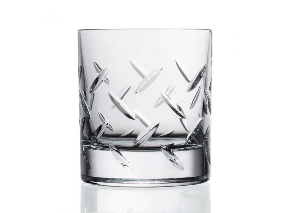 12 gota për uiski ose ujë në eko kristal me zbukurime moderne - aritmi Viadurini