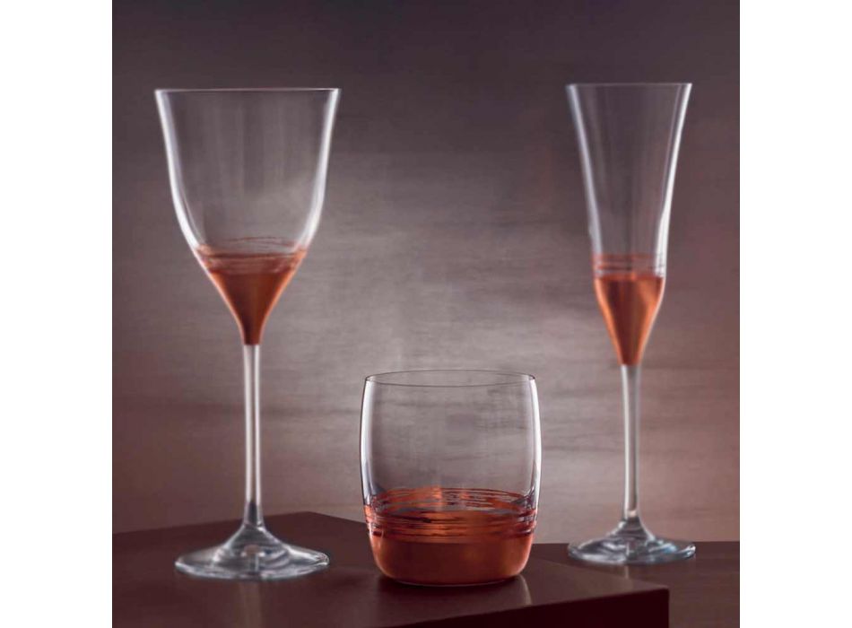12 gota me gumëzhitje të ulët për ujë me ar, platin ose fletë bronzi - Soffio Viadurini