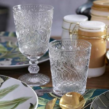12 gota gumëzhitëse për ujë në gotë transparente të zbukuruar - marokobike