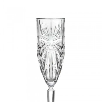 12 gota flaute gotë për shampanjë ose Prosecco në Eco - Daniele Crystal