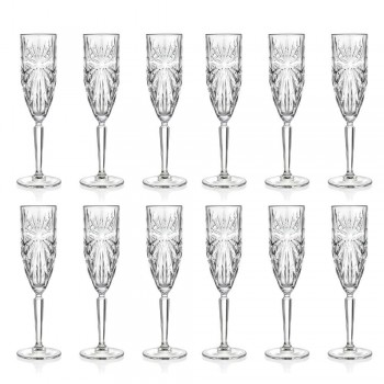 12 gota flaute gotë për shampanjë ose Prosecco në Eco - Daniele Crystal