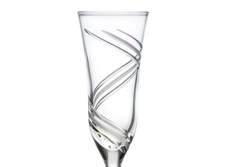 12 gota flaute shampanjë në kristal ekologjik të zbukuruar inovativ - ciklon Viadurini
