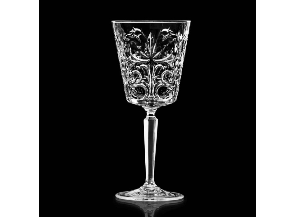 12 gota për ujë, pije ose dizajn koktejsh në dekoruar Eco Crystal - Destino Viadurini