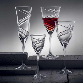 12 gota për verë të bardhë në kristal ekologjik të zbukuruar dhe saten - ciklon