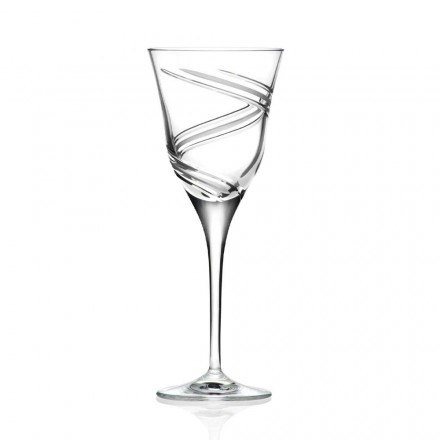 12 gota për verë të bardhë në kristal ekologjik të zbukuruar dhe saten - ciklon Viadurini