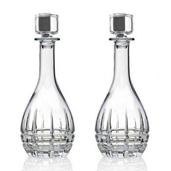 2 shishe me tapë vere me dizajn të rrumbullakët në kristal të zbukuruar - Fiucco