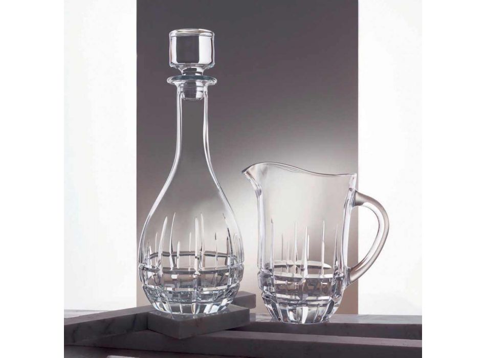 2 shishe me tapë vere me dizajn të rrumbullakët në kristal të zbukuruar - Fiucco Viadurini