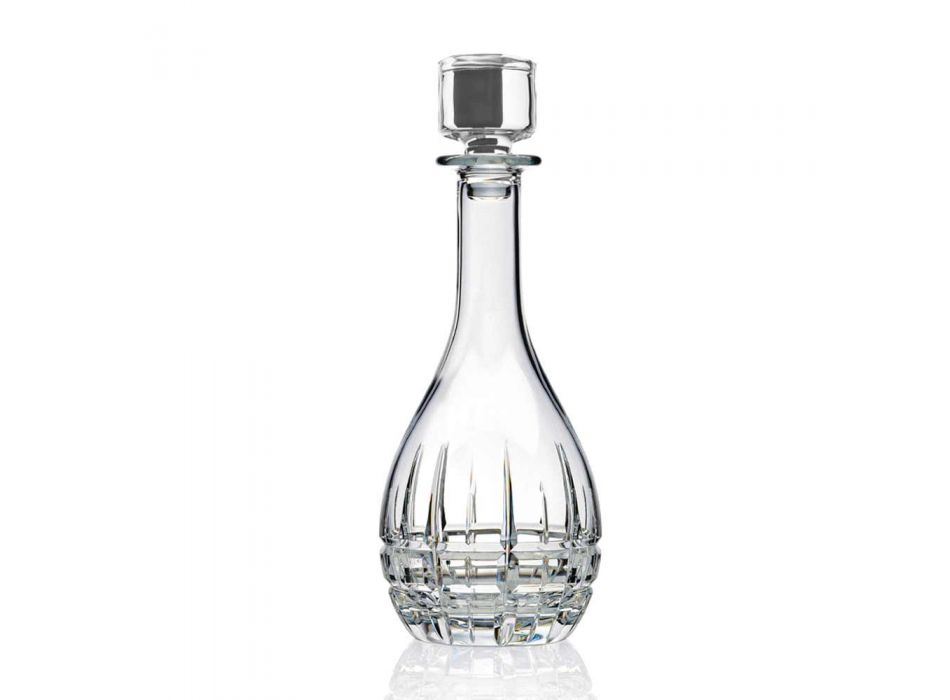 2 shishe me tapë vere me dizajn të rrumbullakët në kristal të zbukuruar - Fiucco Viadurini
