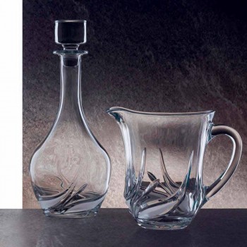 2 shishe vere kristali Eco me kapak të dizajnit të rrumbullakët dhe dekorime - Advent