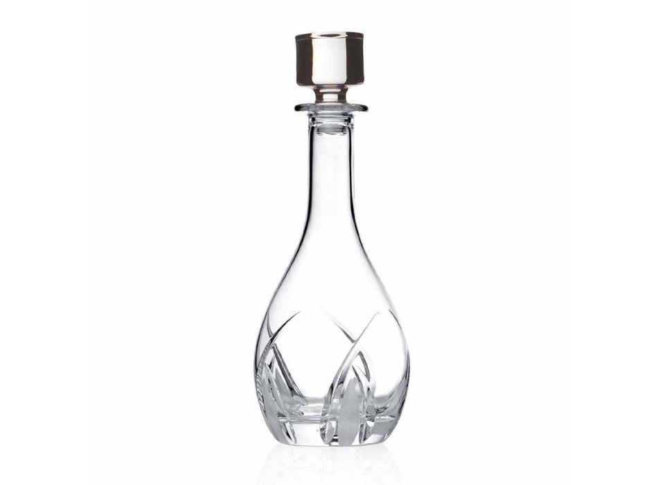 2 shishe vere me kapakë të rrumbullakët të dizajnit në Eco Crystal - Montecristo Viadurini