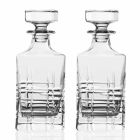 2 shishe uiski me kapak katror të dekoruar me kristal - Aritmi Viadurini