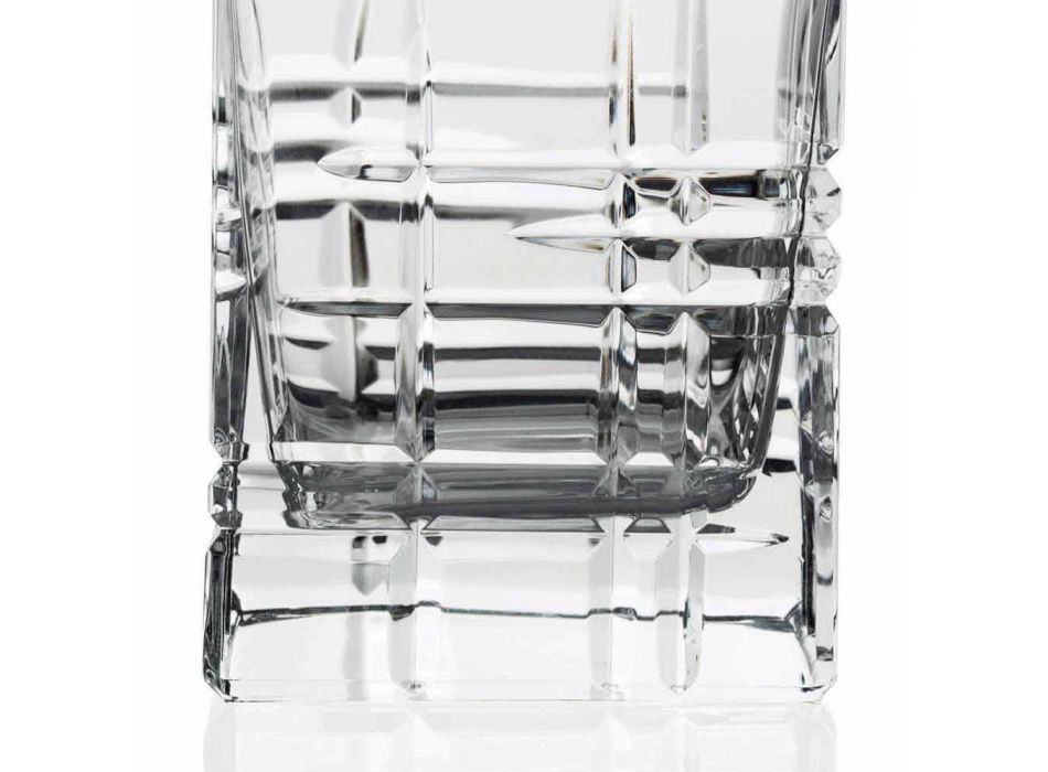 2 shishe uiski me kapak katror të dekoruar me kristal - Aritmi Viadurini