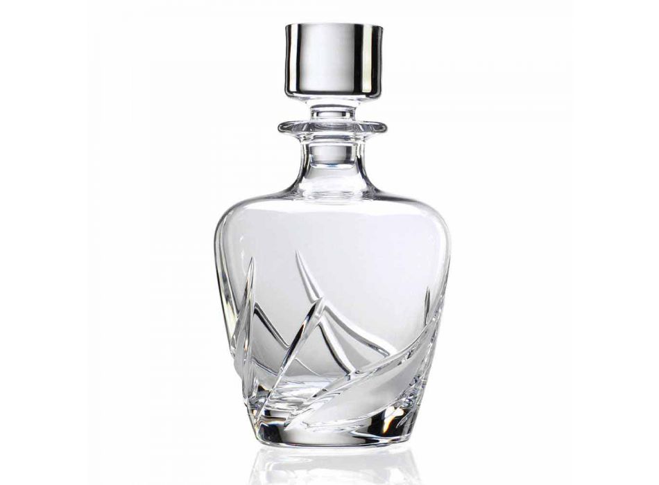 2 shishe uiski kristali me tapë luksoze të zbukuruar me dizajn - Advent Viadurini