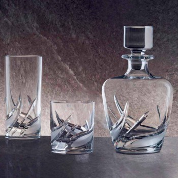 2 shishe uiski kristali me tapë luksoze të zbukuruar me dizajn - Advent