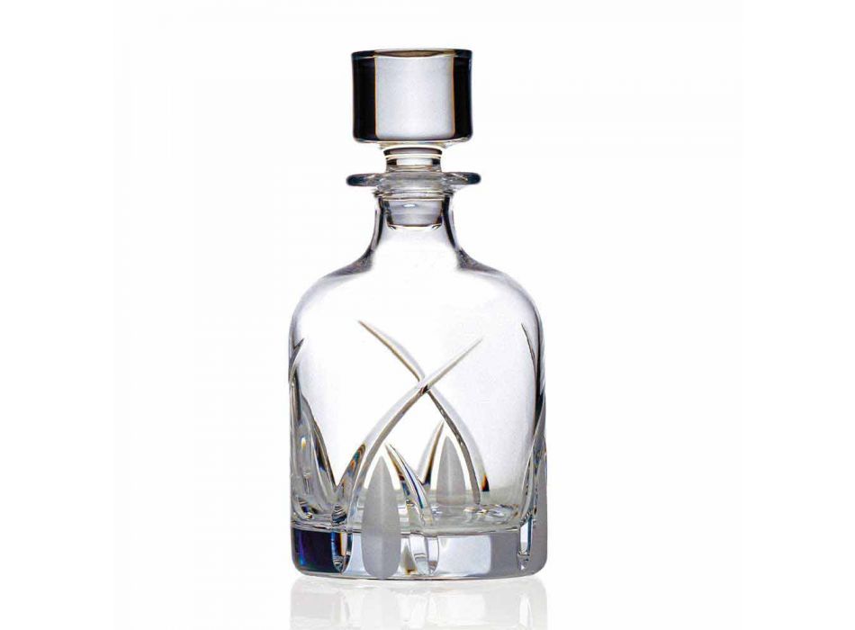 2 shishe uiski me kapak dizenjimi cilindrik në Eco Crystal - Montecristo Viadurini