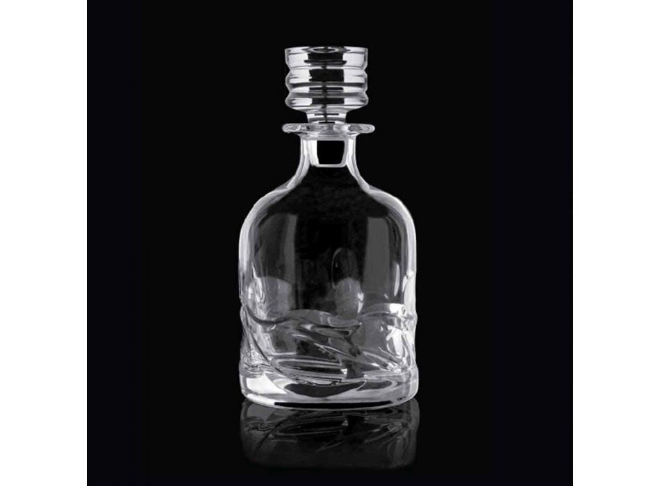 2 shishe uiski kristali të dekoruara Eco dhe kapak luksoz për dizajn - Titanium