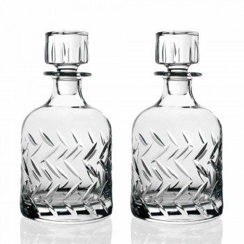 2 shishe uiski kristal eko-miqësore me kapak dekorativ të cilësisë së mirë - aritmi