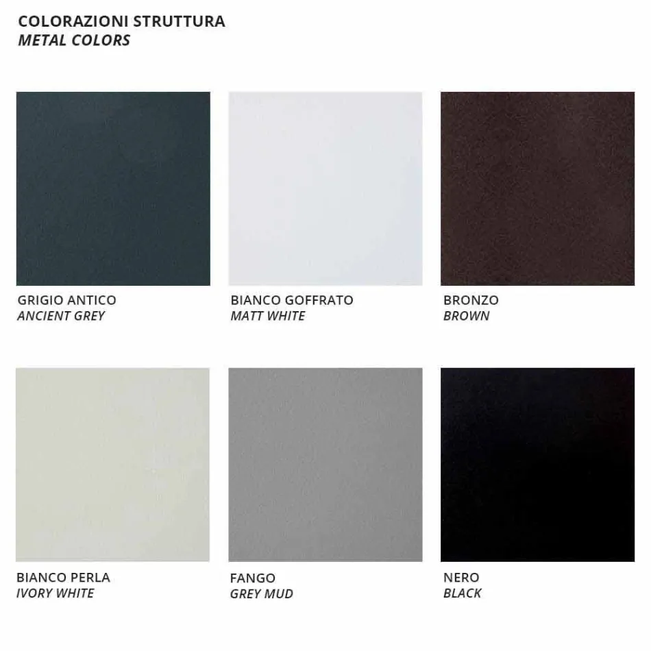 2 Chaise Longues stackable në natyrë në metal dhe pëlhura të bëra në Itali - Perlo Viadurini