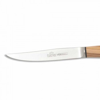 2 Thika bifteku me brirë ose dorezë druri Prodhuar në Itali - Marino