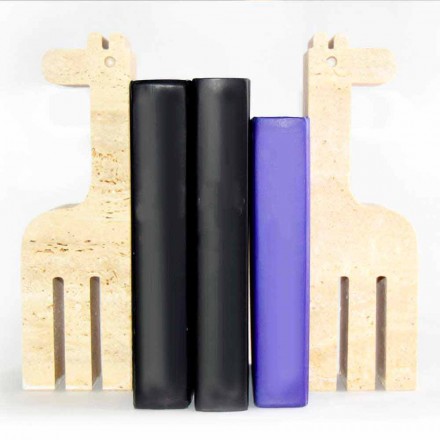 2 libra librash në mermer travertin në formën e një gjirafë të prodhuar në Itali - Morra Viadurini