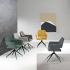 2 Kolltuqe të Rrotullueshme 180° të Veshura me Tapiceri prej Pëlhure dhe Kornizë Metalike - Ivana Viadurini