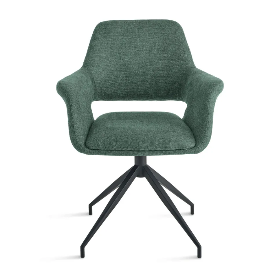 2 Kolltuqe Rrotulluese 180° të Veshura me Tapiceri prej Pëlhure dhe Kornizë Metalike - Ivana Viadurini