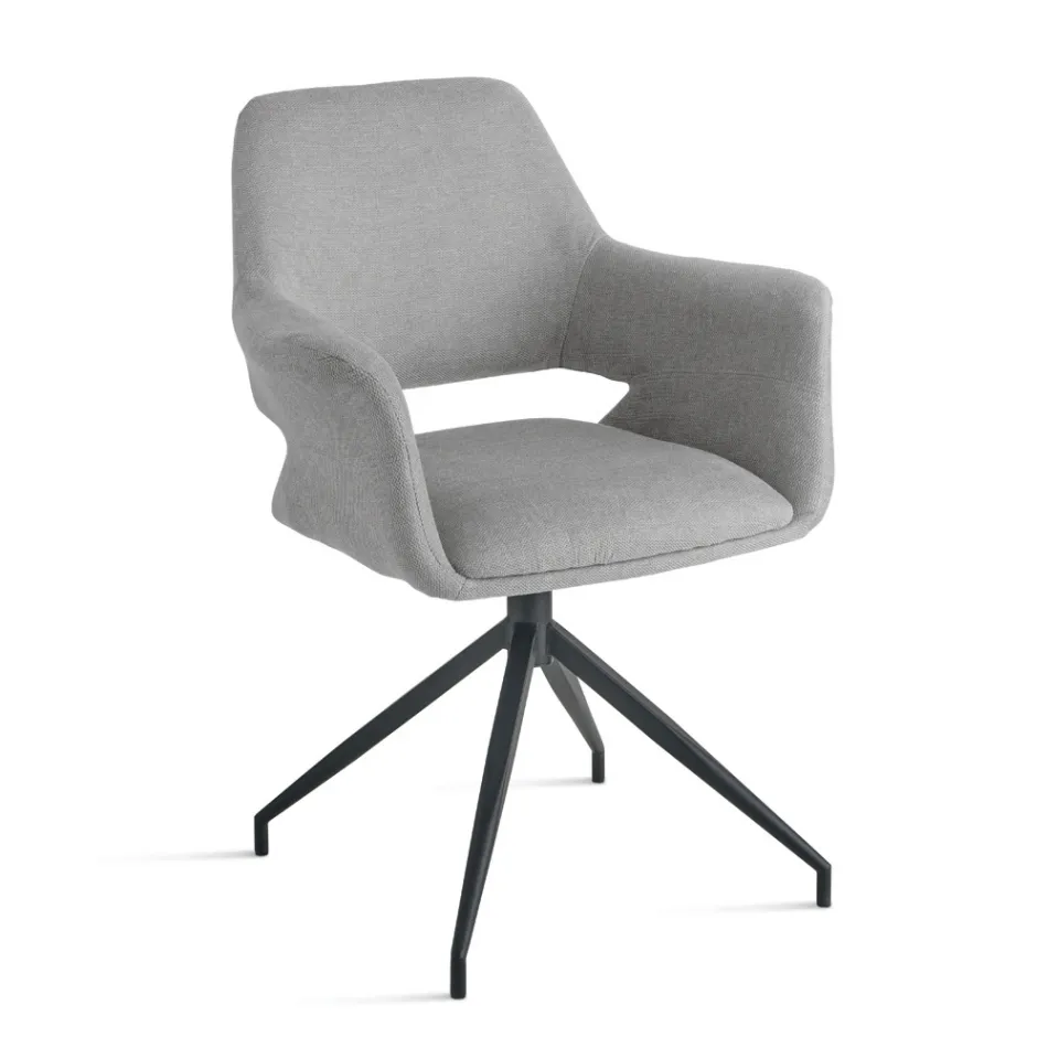 2 Kolltuqe të Rrotullueshme 180° të Veshura me Tapiceri prej Pëlhure dhe Kornizë Metalike - Ivana Viadurini