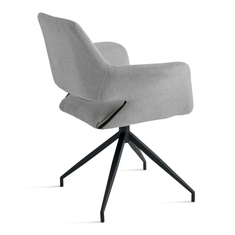 2 Kolltuqe Rrotulluese 180° të Veshura me Tapiceri prej Pëlhure dhe Kornizë Metalike - Ivana Viadurini