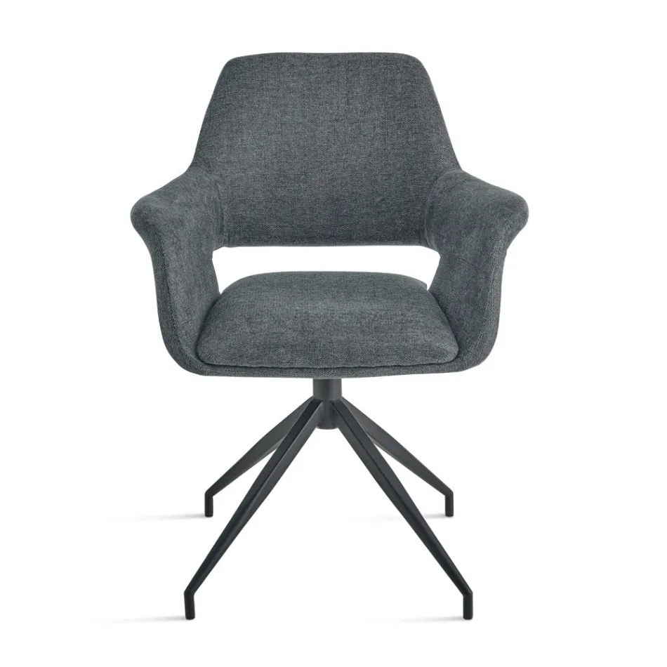 2 Kolltuqe Rrotulluese 180° të Veshura me Tapiceri prej Pëlhure dhe Kornizë Metalike - Ivana Viadurini