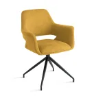 2 Kolltuqe të Rrotullueshme 180° të Veshura me Tapiceri prej Pëlhure dhe Kornizë Metalike - Ivana Viadurini