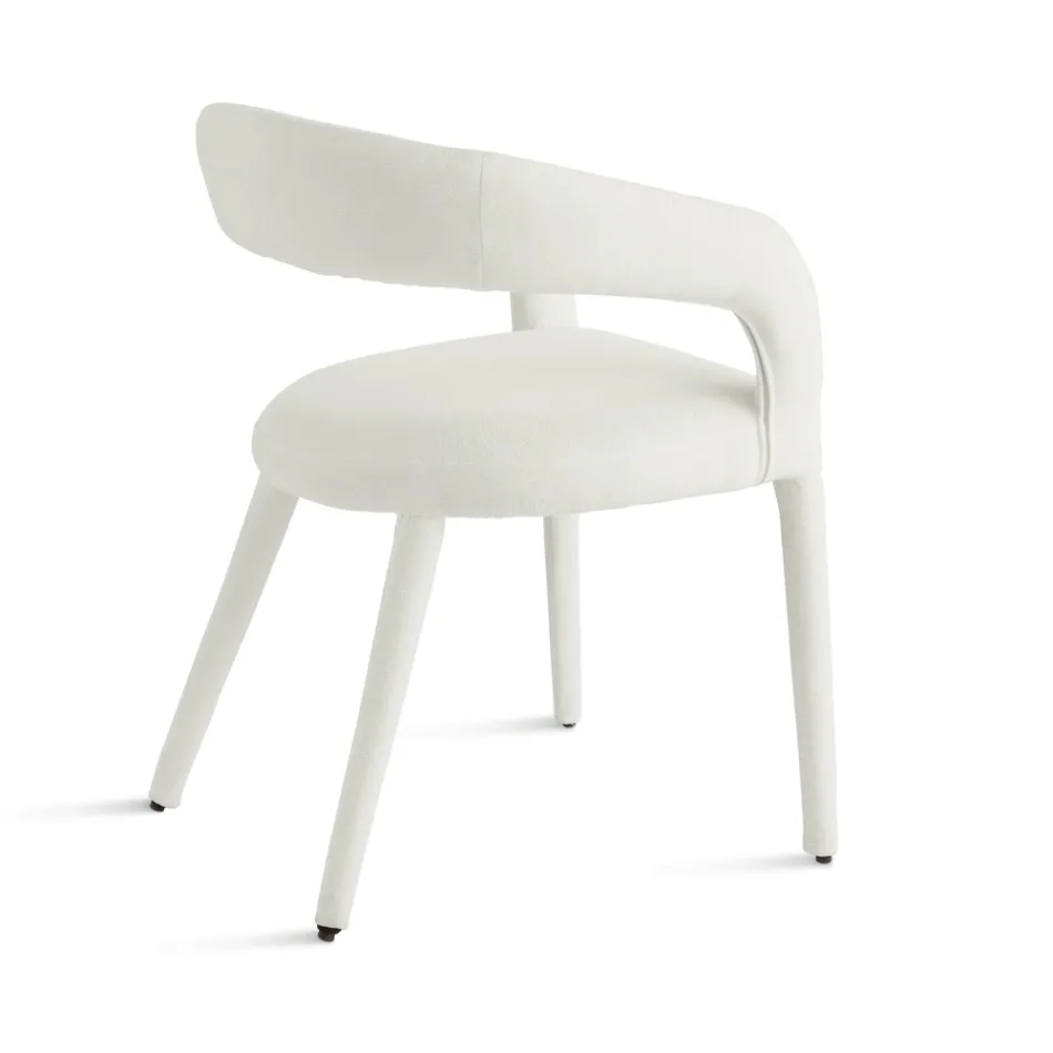 2 Kolltuqe të veshura me tapiceri në pëlhurë Bouclè me kornizë të mbuluar - Domenica Viadurini