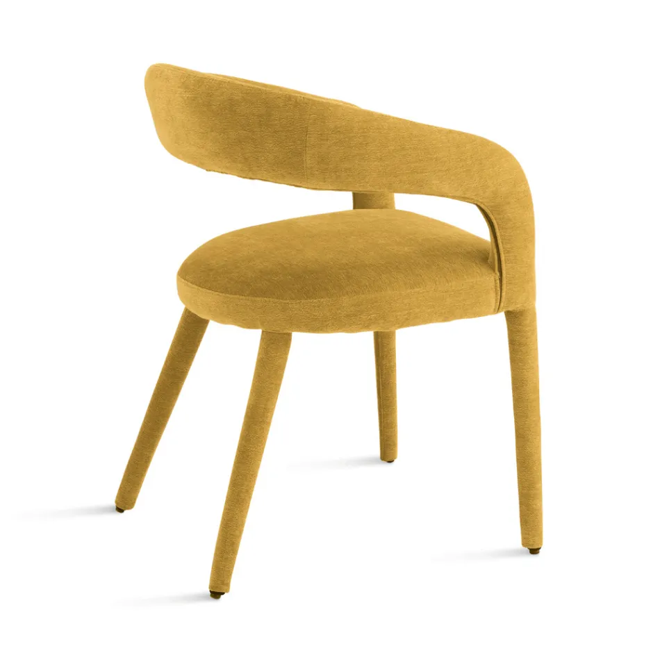 2 Kolltuqe të veshura me tapiceri në pëlhurë Bouclè me kornizë të mbuluar - Domenica Viadurini