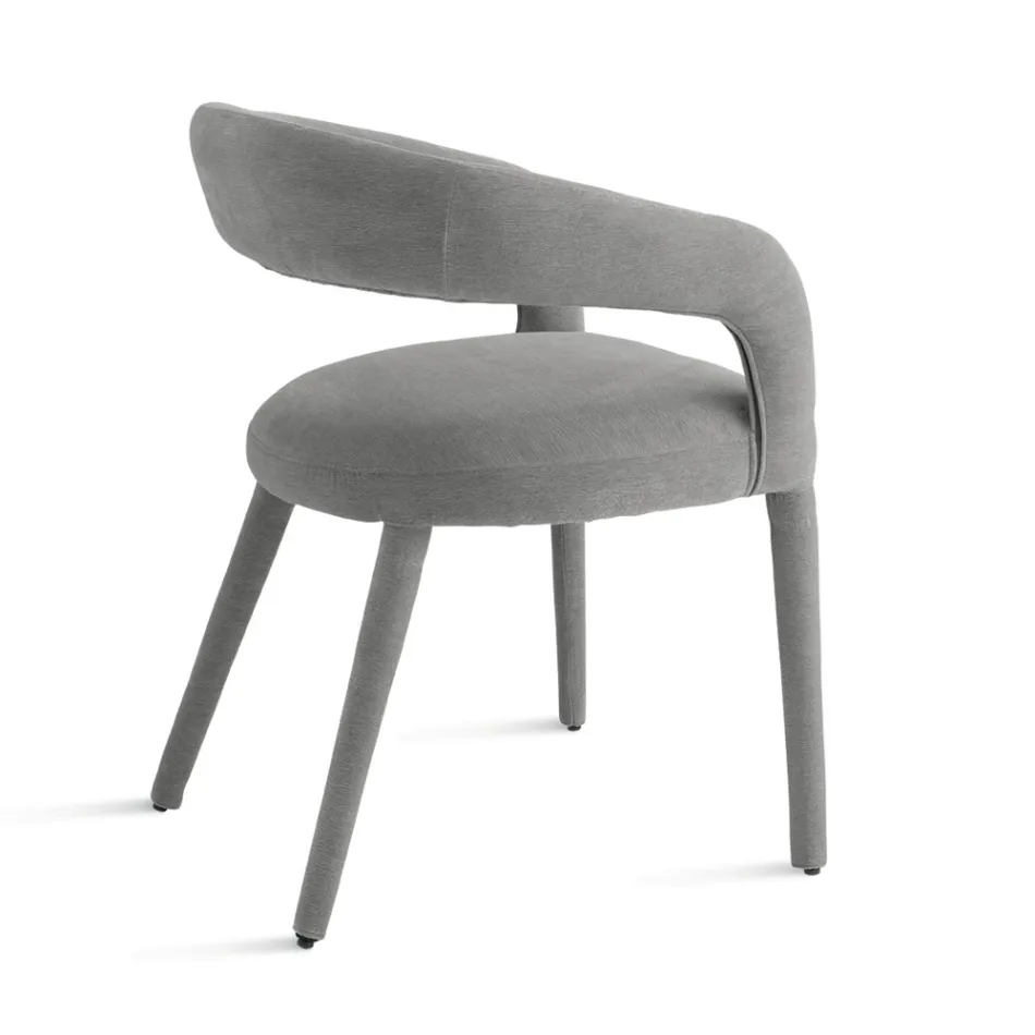 2 Kolltuqe të veshura me tapiceri në pëlhurë Bouclè me kornizë të mbuluar - Domenica Viadurini