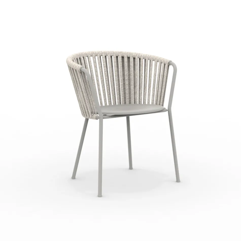 2 Kolltuqe mbrapa kopshti inox dhe litar - Luxura Viadurini