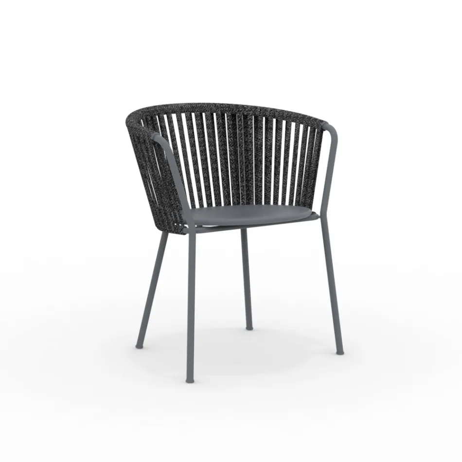 2 Kolltuqe mbrapa kopshti inox dhe litar - Luxura Viadurini