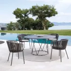 2 Kolltuqe mbrapa kopshti inox dhe litar - Luxura Viadurini