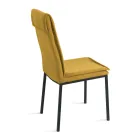 2 Karrige të Veshura me Tapiceri në Pëlhurë Shumëngjyrëshe dhe Kornizë Metalike - Fabrizio Viadurini