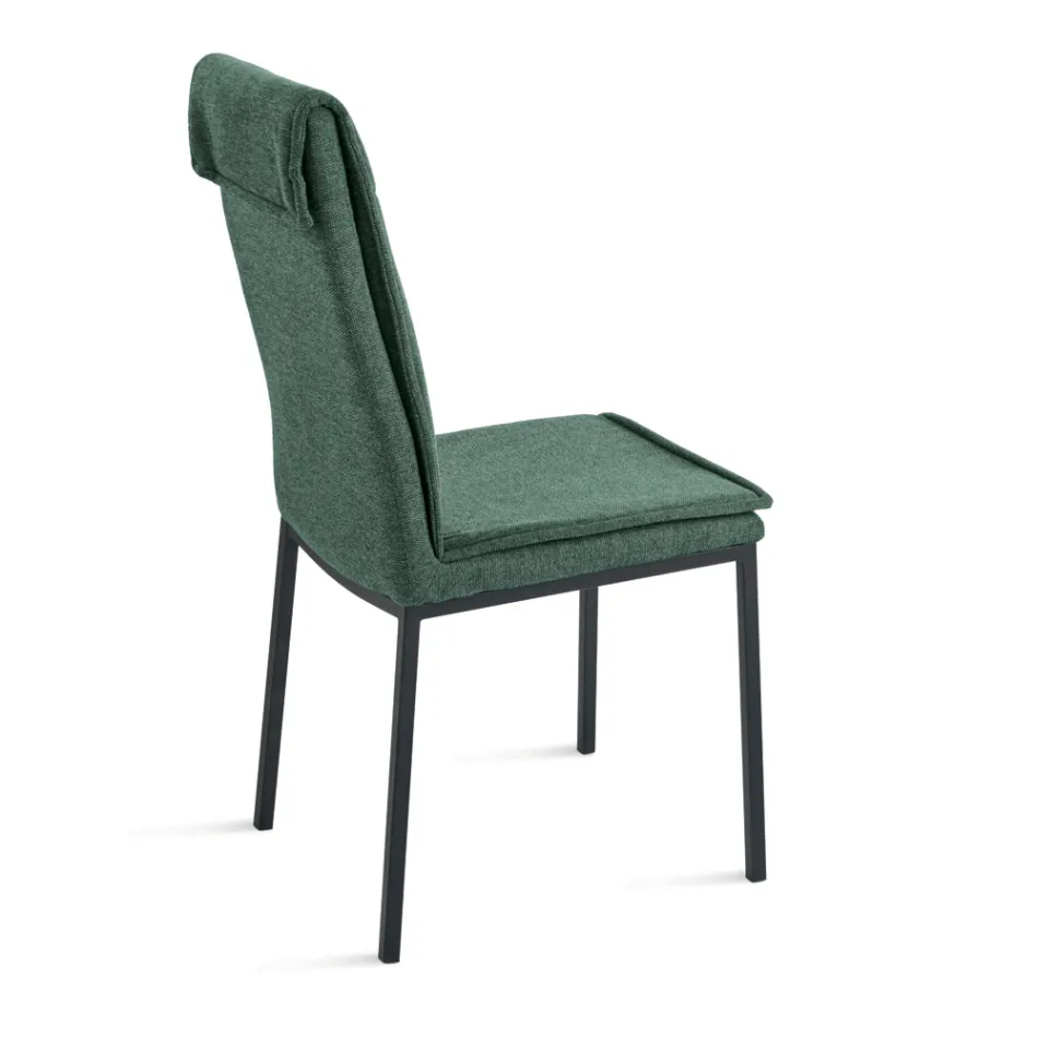 2 Karrige të Veshura me Tapiceri në Pëlhurë Shumëngjyrëshe dhe Kornizë Metalike - Fabrizio Viadurini