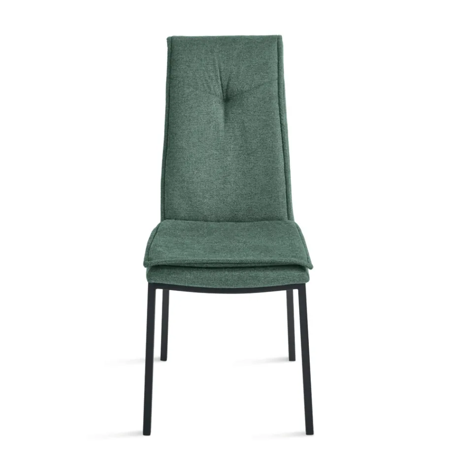 2 Karrige të Veshura me Tapiceri në Pëlhurë Shumëngjyrëshe dhe Kornizë Metalike - Fabrizio Viadurini