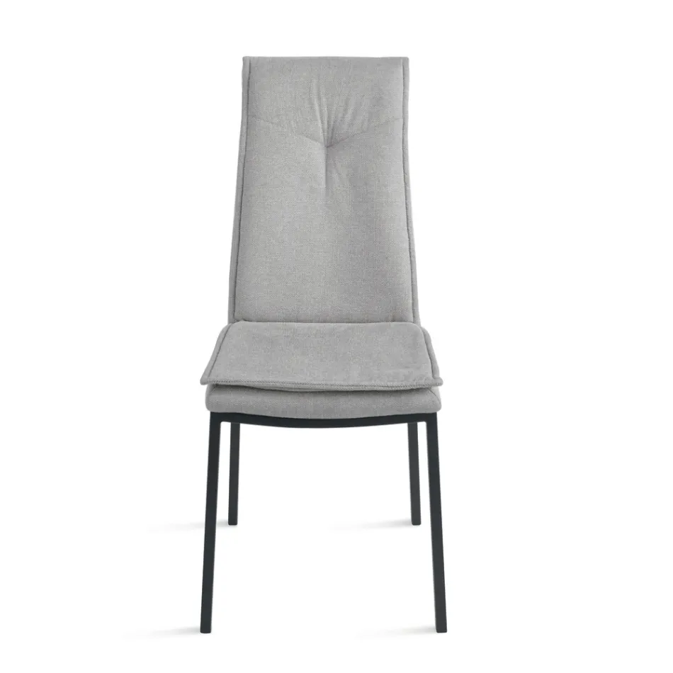 2 Karrige të Veshura me Tapiceri në Pëlhurë Shumëngjyrëshe dhe Kornizë Metalike - Fabrizio Viadurini