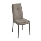 2 Karrige të Veshura me Tapiceri në Pëlhurë Shumëngjyrëshe dhe Kornizë Metalike - Fabrizio Viadurini