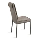 2 Karrige të Veshura me Tapiceri në Pëlhurë Shumëngjyrëshe dhe Kornizë Metalike - Fabrizio Viadurini