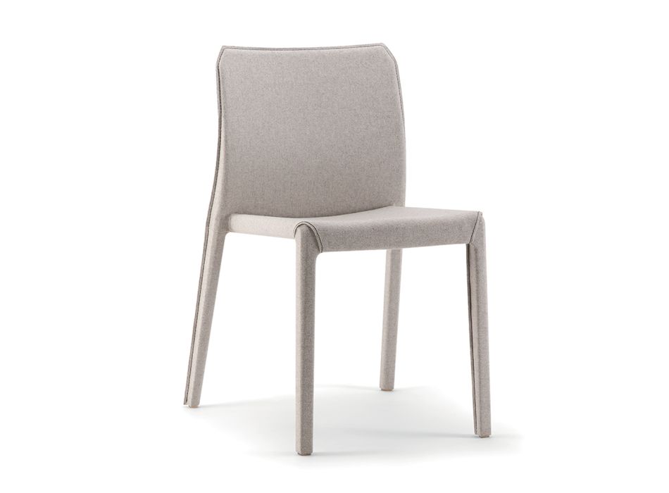 2 karrige të grumbullueshme nga polipropileni, tekstil me fije qelqi dhe të veshur me susta me lesh gri - të prera Viadurini