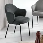 2 Karrige prej Pëlhure me Sedilje me Sustë dhe Kornizë Metalike - Alighieri Viadurini