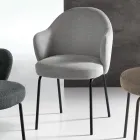 2 Karrige prej Pëlhure me Sedilje me Sustë dhe Kornizë Metalike - Alighieri Viadurini