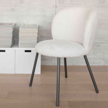 2 Karrige të Bëra prej Metali Grafit me Sedilje prej Pëlhure Bliss - Lunea Viadurini